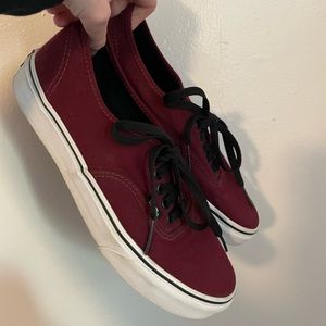Burgundy Vans size 8.5